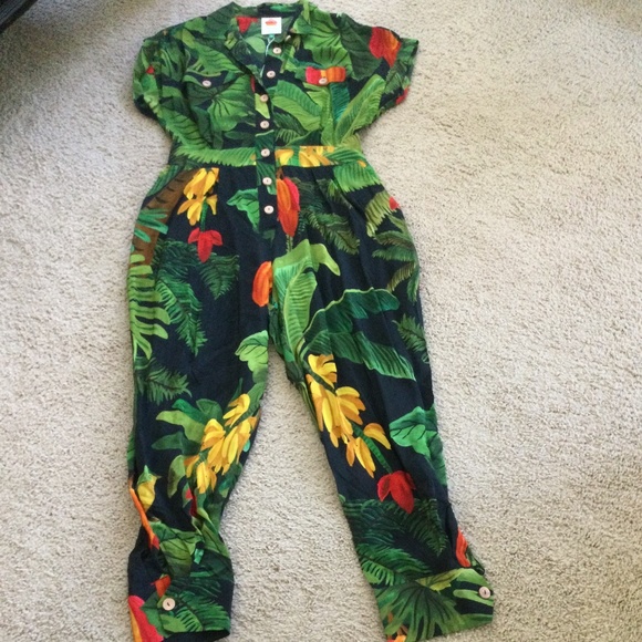 Farm Rio Cocoa Forest Jumpsuit w/ pockets NWT - Picture 8 of 16